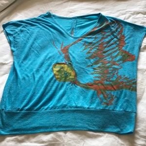 Blue top with butterfly